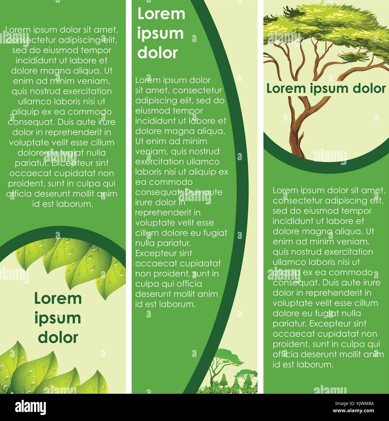 Infographic design with green tree illustration Stock Vector Image ...