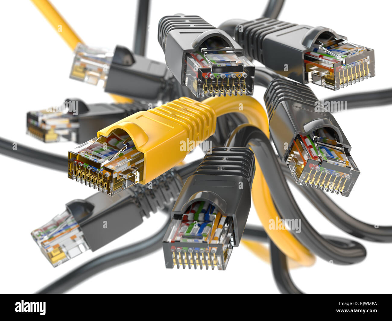 Computer Networks Rj45 Computer network LAN cables rj45. Imternet connections choice concept ...