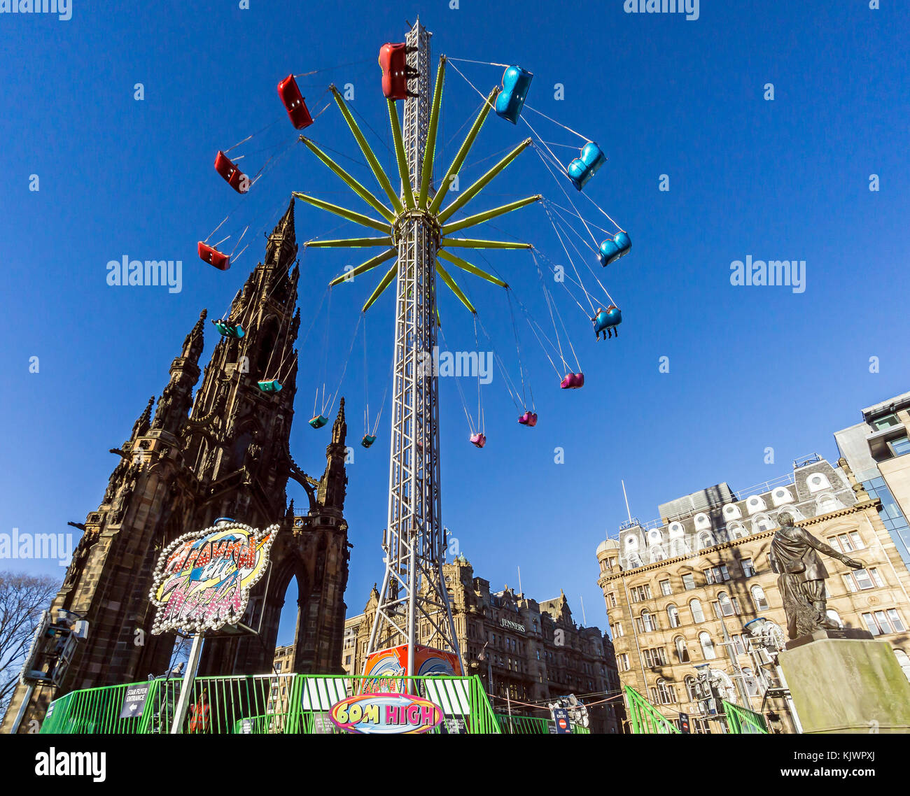 The star flyer at Edinburgh's Christmas in East Princes Street Gardens