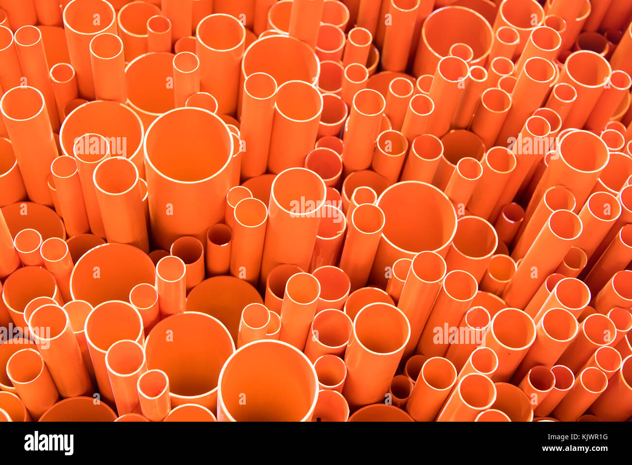 PVC pipes stacked in construction site Stock Photo - Alamy