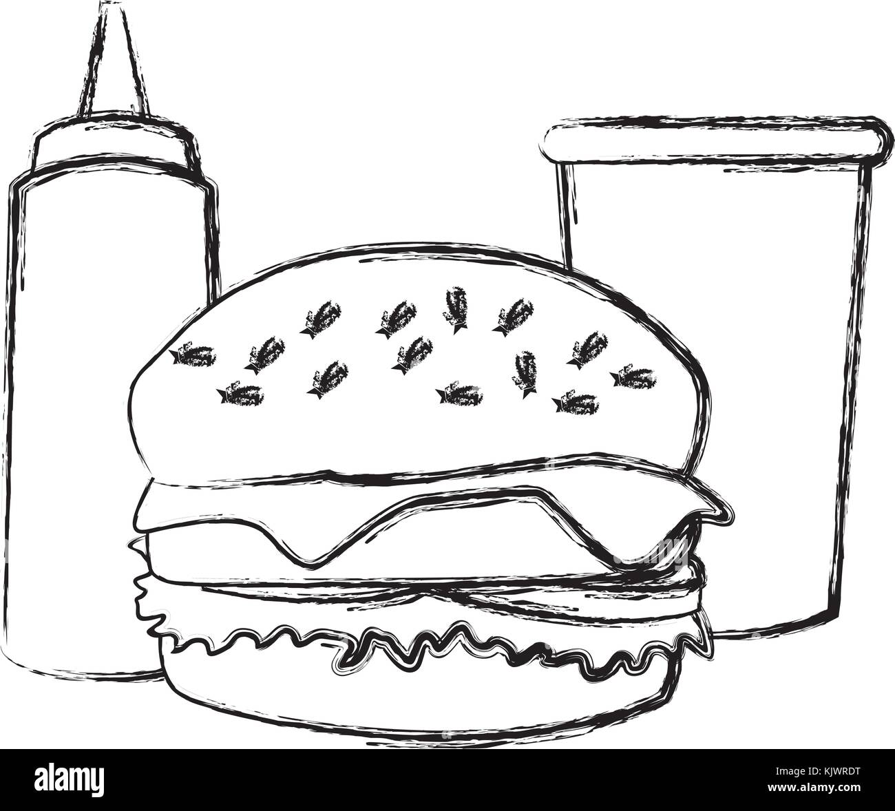 Hamburger with soda and sauce Stock Vector Image & Art - Alamy