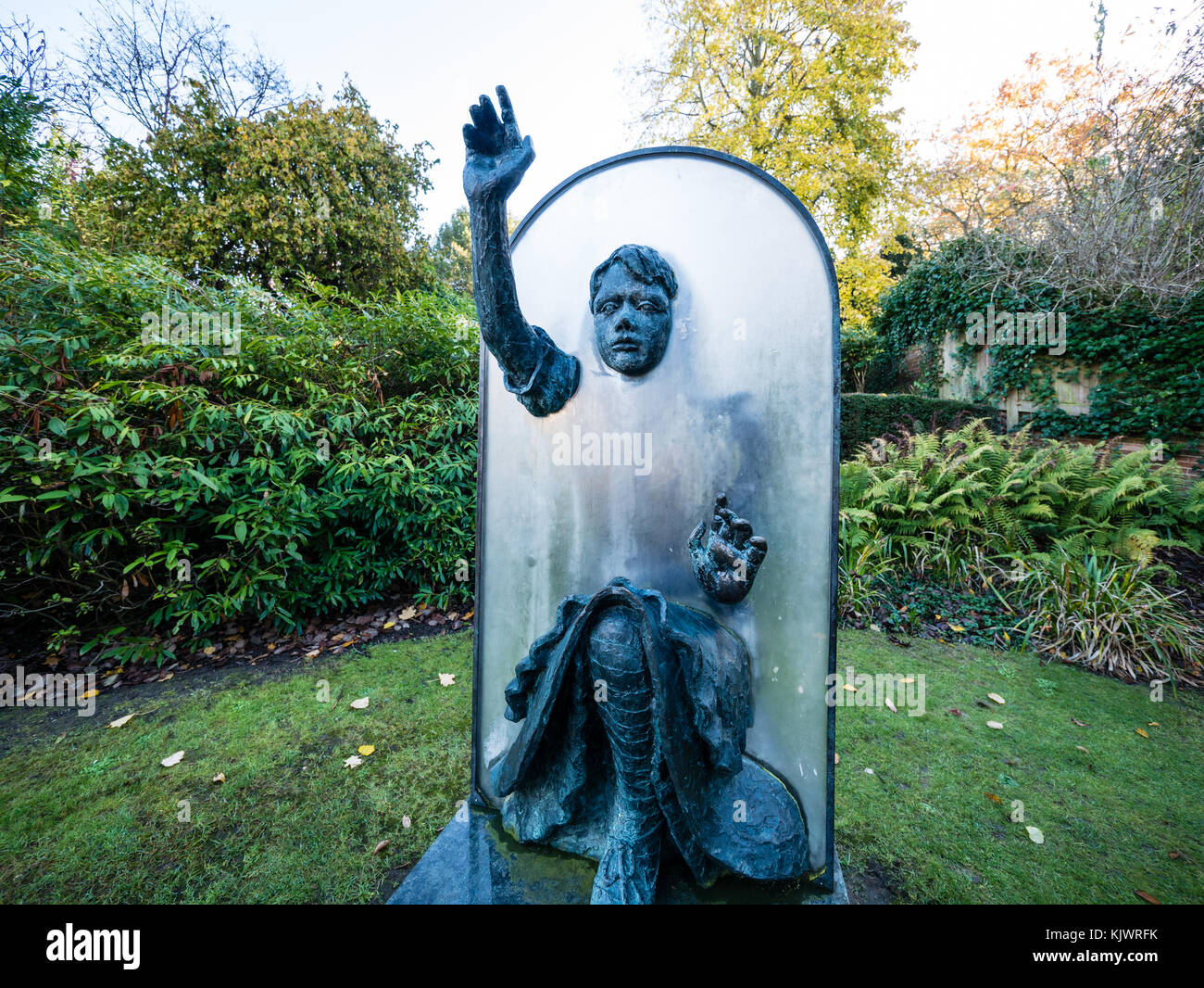 Statue of Alice Through the Looking Glass in the castle grounds ...