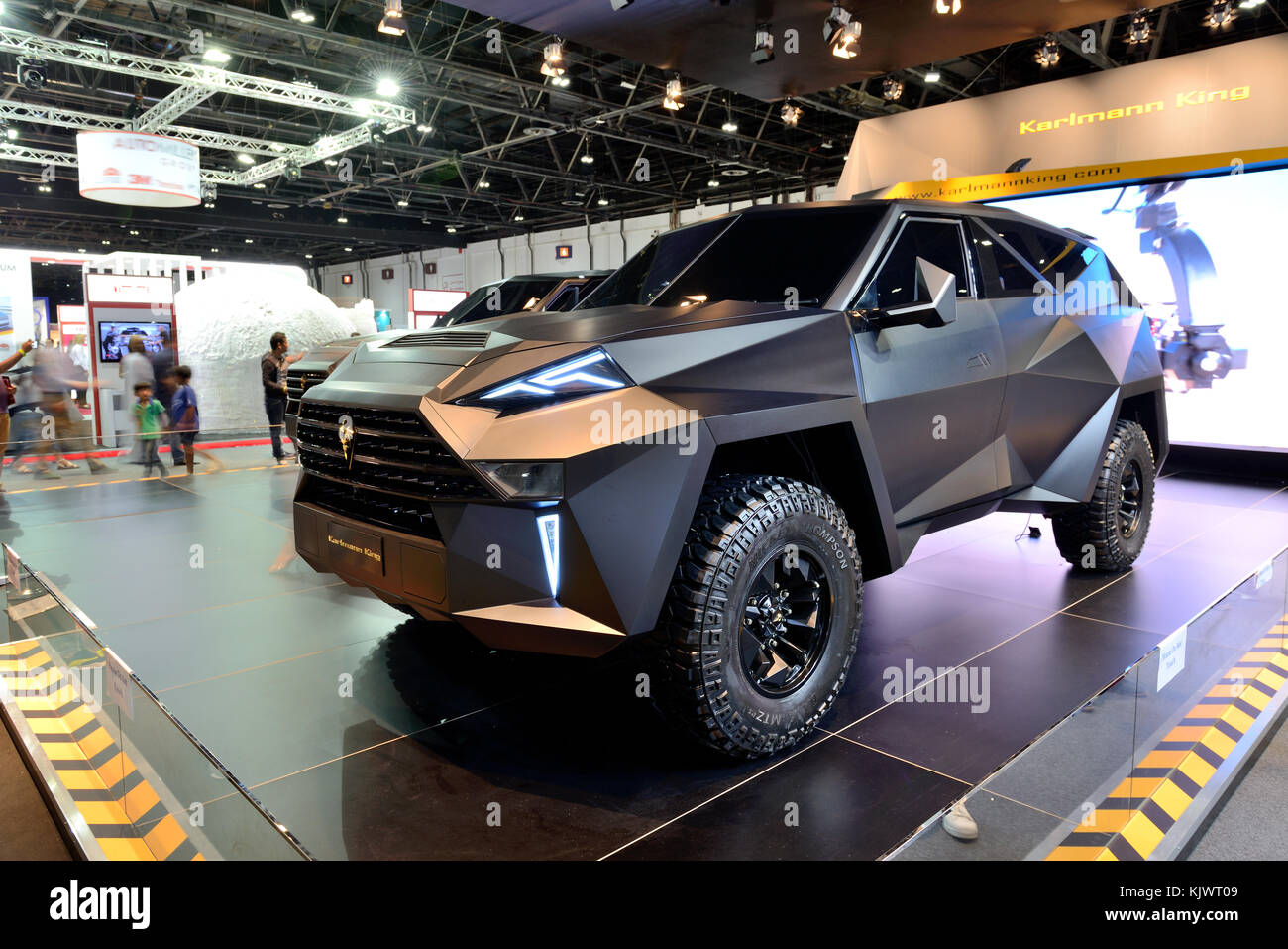 DUBAI, UAE - NOVEMBER 18: The Karlmann King car is on Dubai Motor Stock