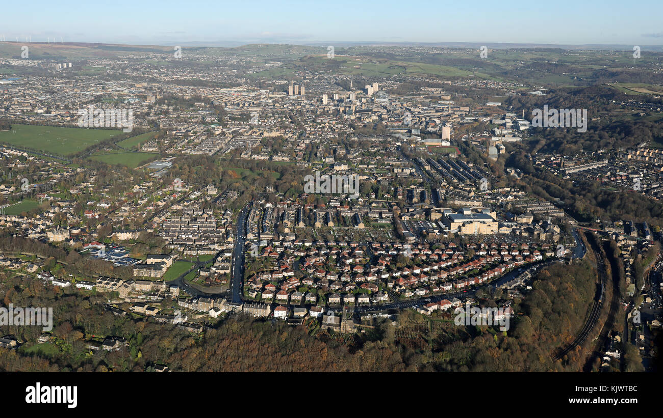 aerial view of Halifax, West Yorkshire, UK Stock Photo - Alamy