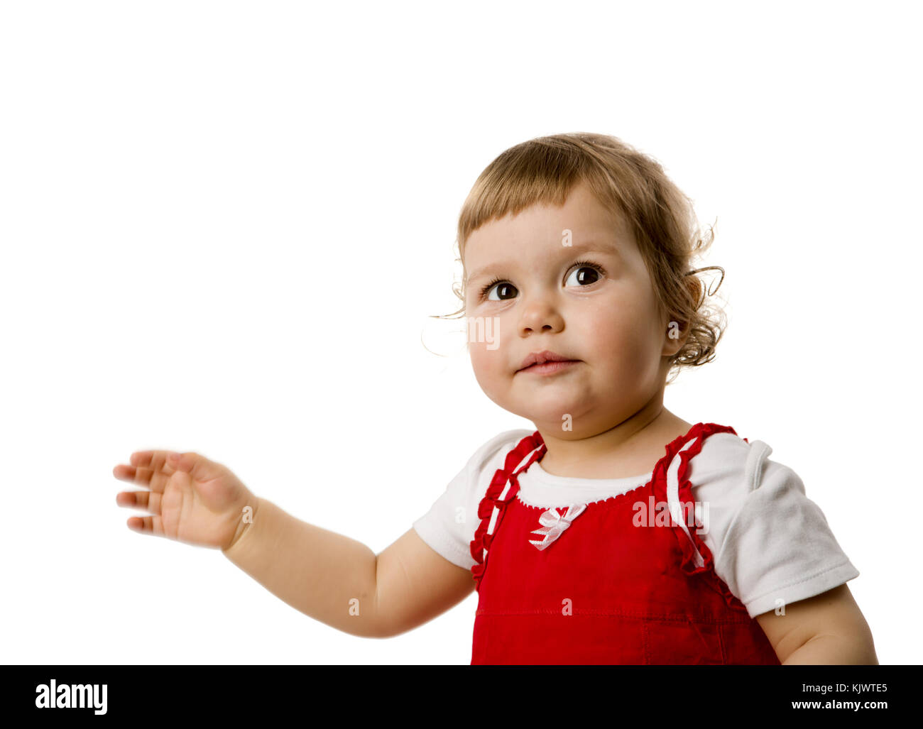 Happy Toddler girl portrait isolated on white Stock Photo - Alamy
