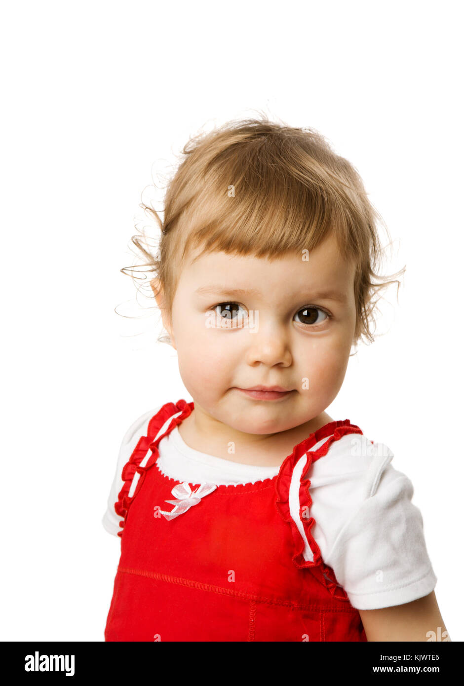Happy Toddler girl portrait isolated on white Stock Photo - Alamy