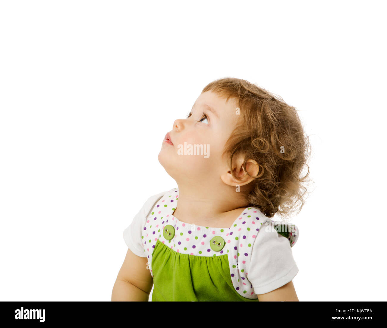 Happy Toddler girl portrait isolated on white Stock Photo - Alamy