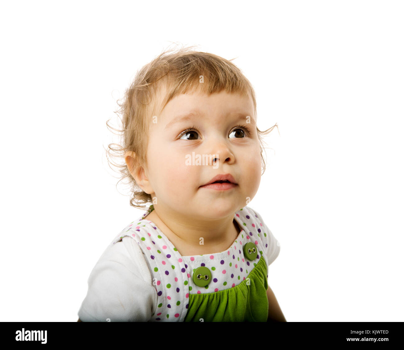Happy Toddler girl portrait isolated on white Stock Photo - Alamy