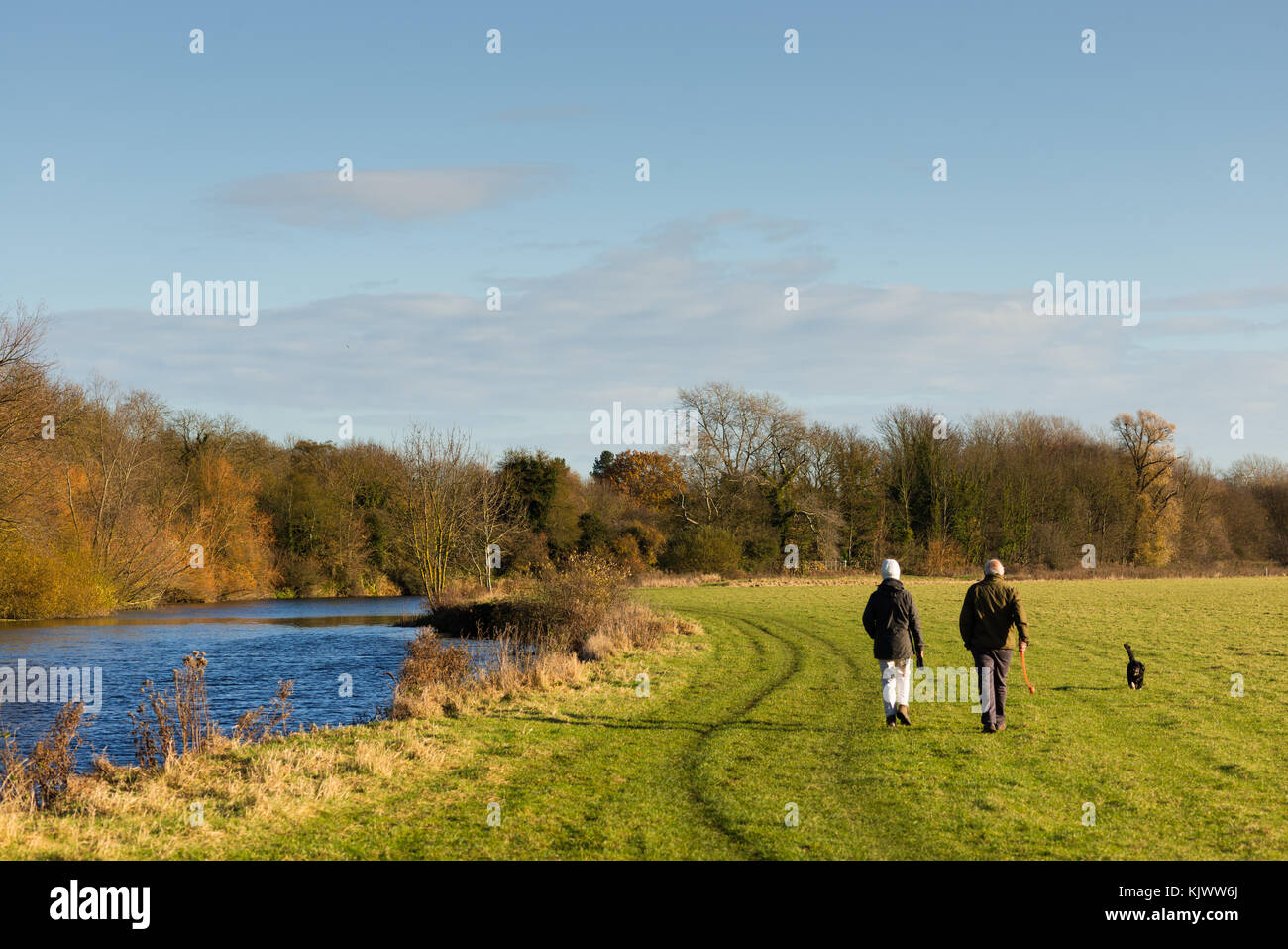 Hemingford Grey Meadow and the Great Ouse river, Cambridgeshire, England, UK. Stock Photo