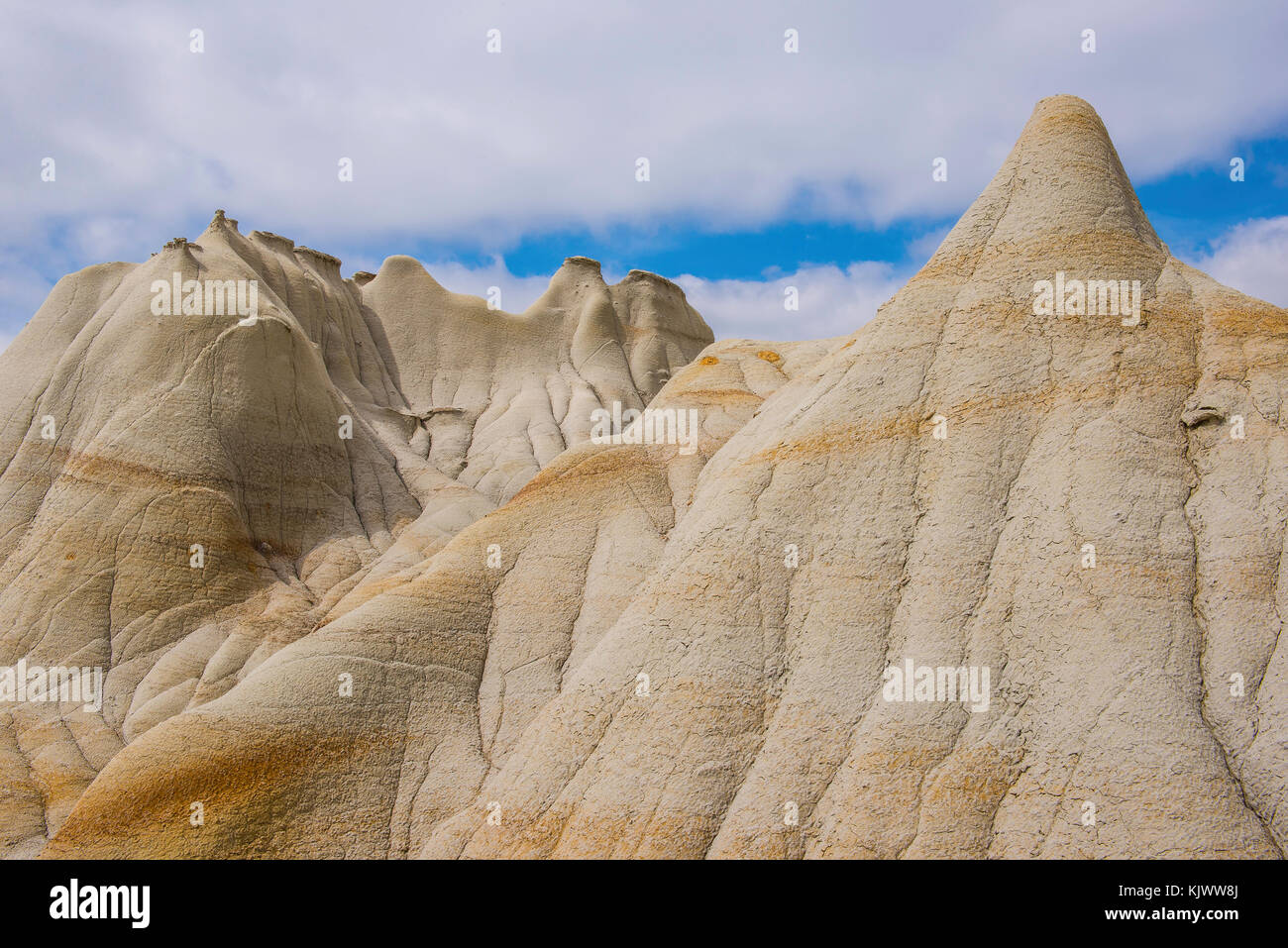 Erosional features, Theordore Roosevelt NP, N. Dakota, USA by Bruce Montagne/Dembinsky Photo Assoc Stock Photo
