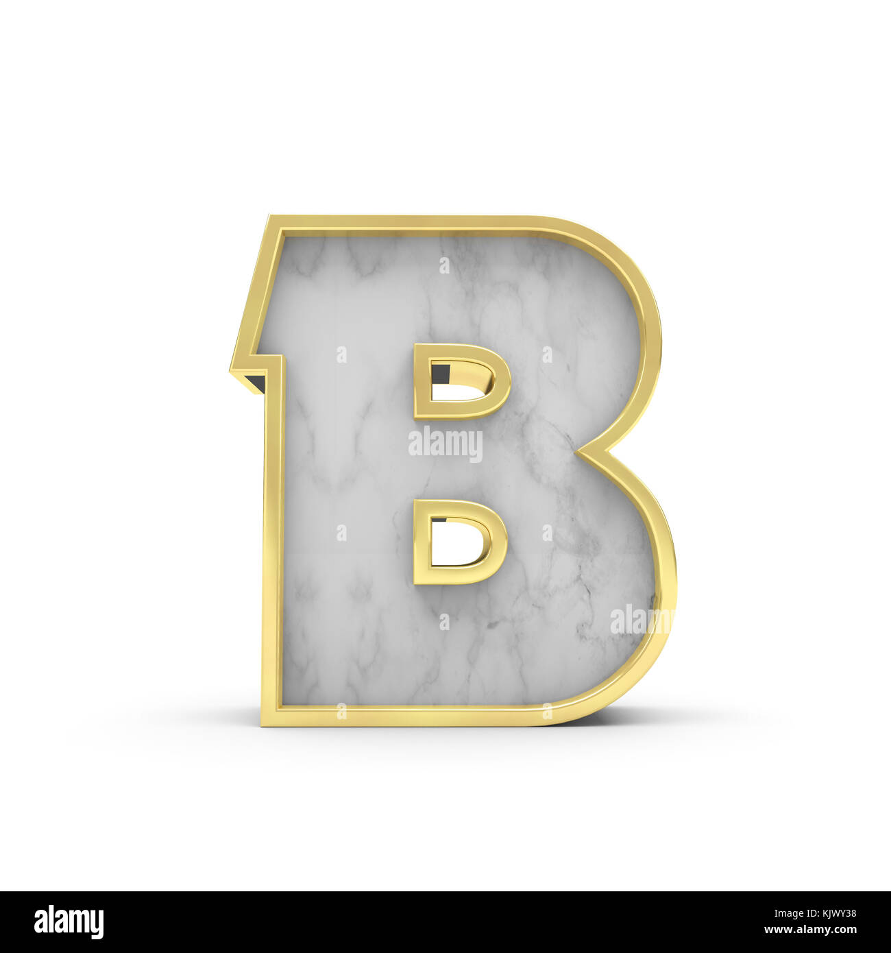 Letter B. Marble and gold lettering font. 3D Rendering Stock Photo - Alamy