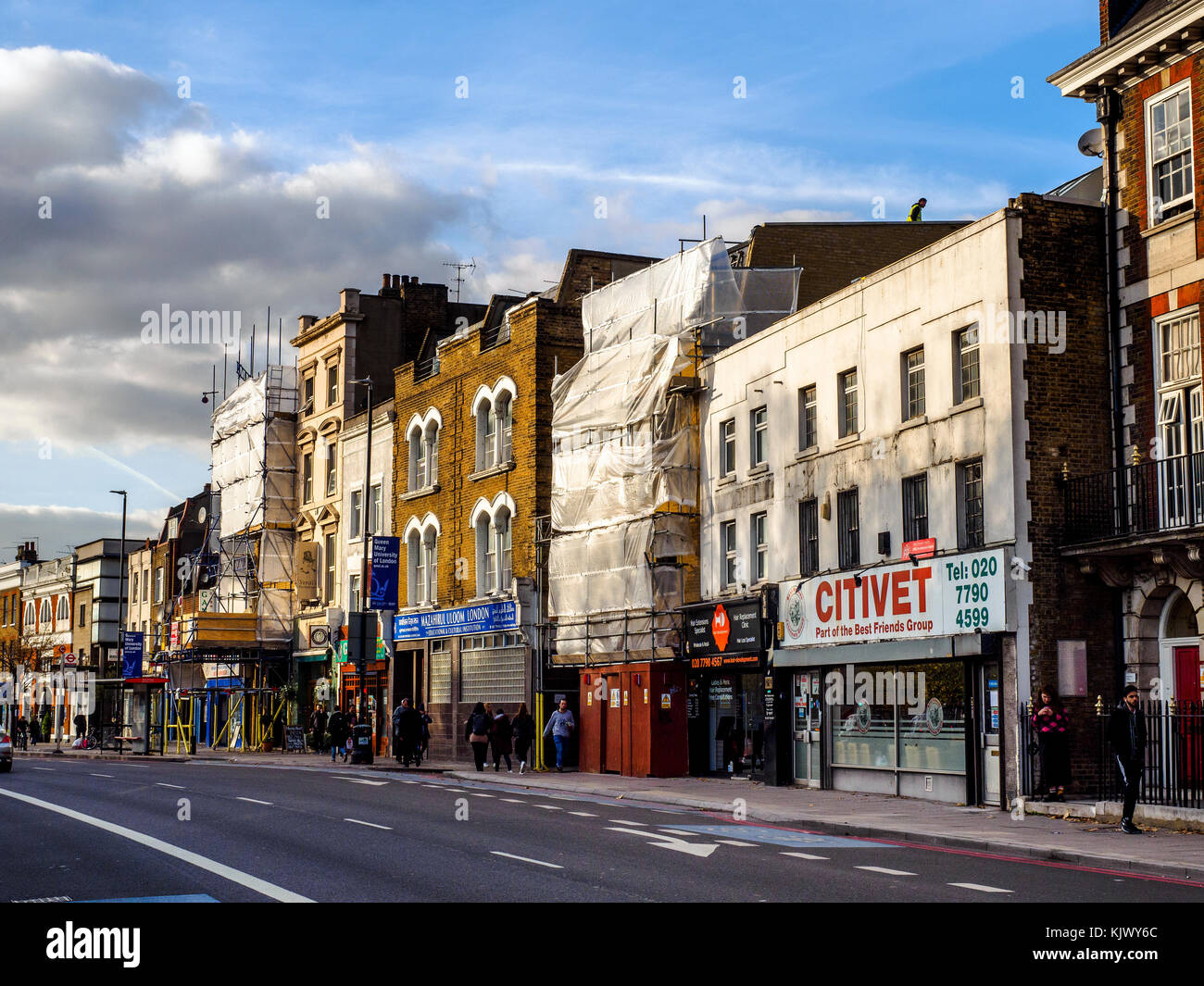 Mile End Rd London, England Stock Photo Alamy