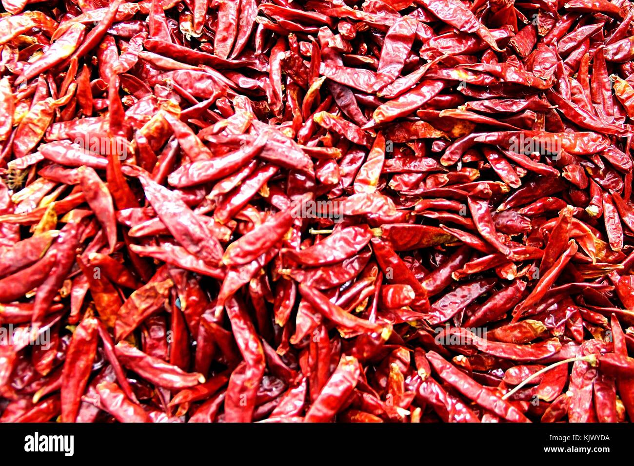 Chili peppers in a market Stock Photo - Alamy