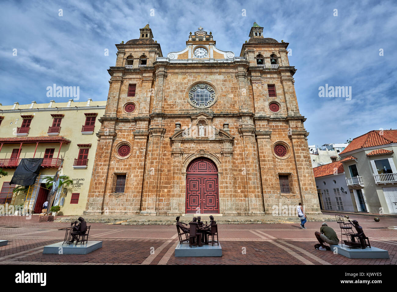 Iglesia de San Pedro Claver, Cartagena de Indias, Colombia, South America Stock Photo