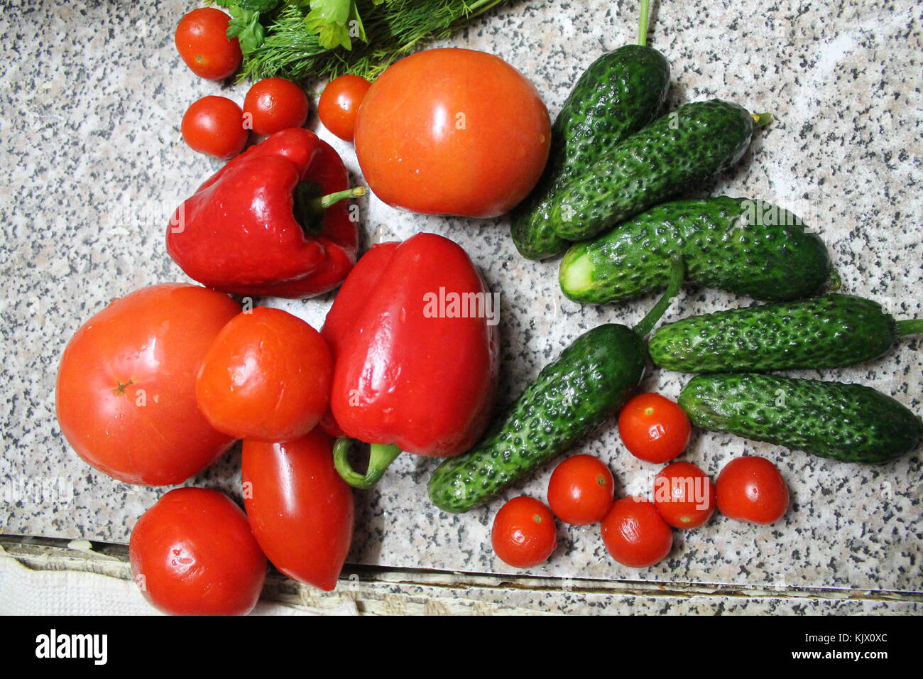 fresh colorful appetizing  crust vegetables lay prepare for cook Stock Photo