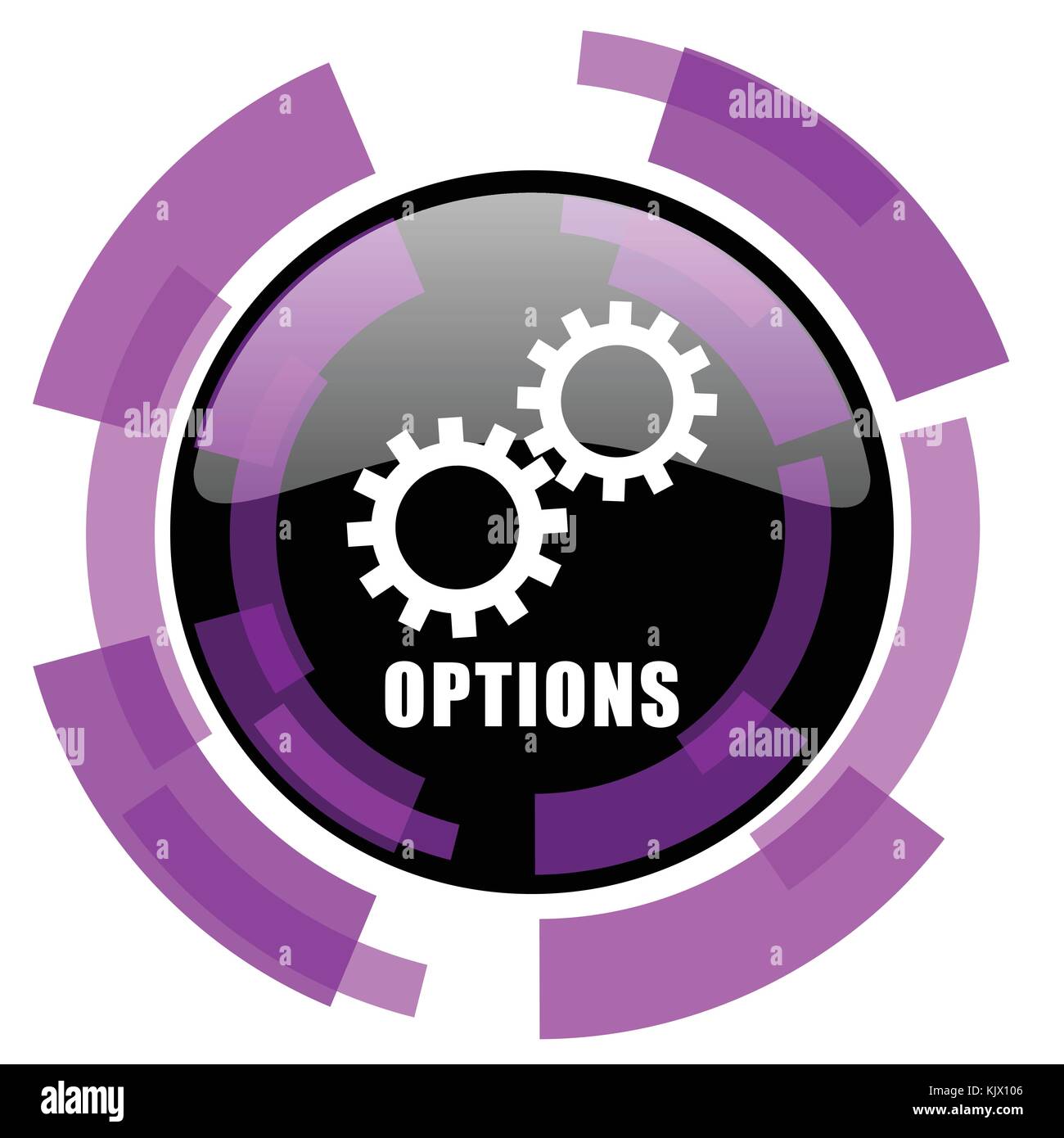 Options pink violet modern design vector web and smartphone icon. Round ...