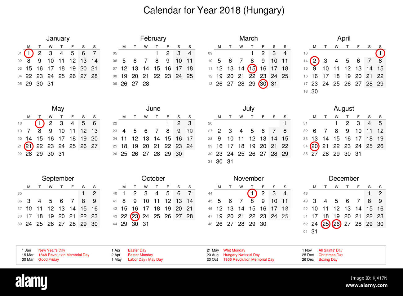 Calendar Of Year 2018 With Public Holidays And Bank Holidays For