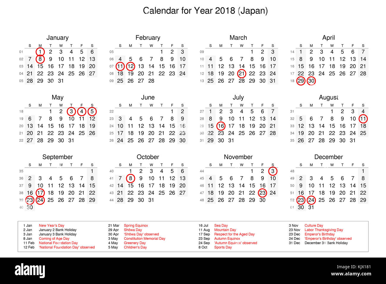 Calendar Of Year 2018 With Public Holidays And Bank Holidays For