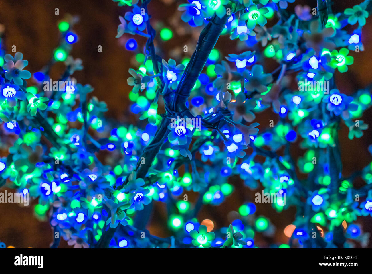 glowing bright tree colors night Christmas mood Stock Photo - Alamy