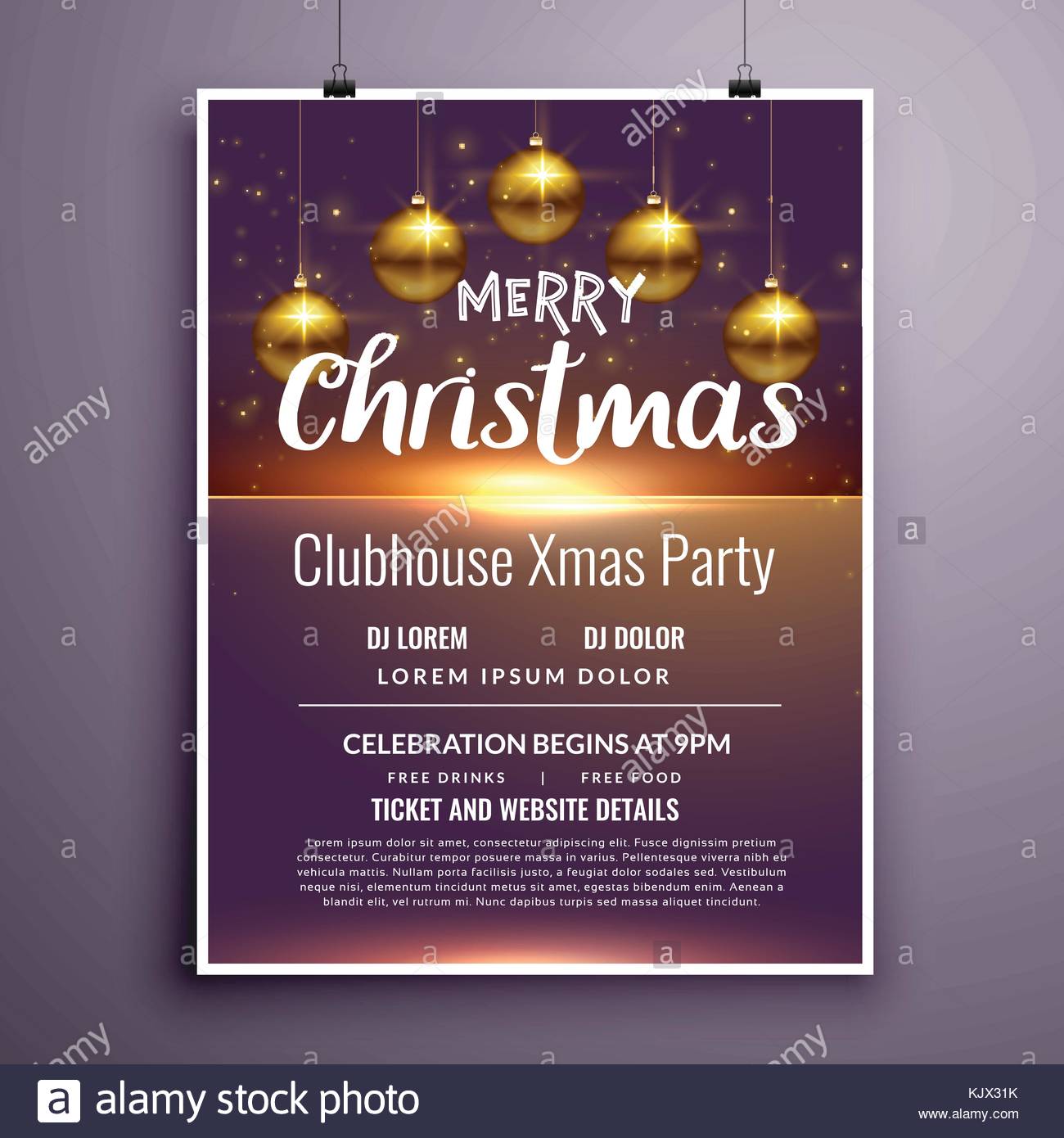 Christmas Party Flyers Template from c8.alamy.com