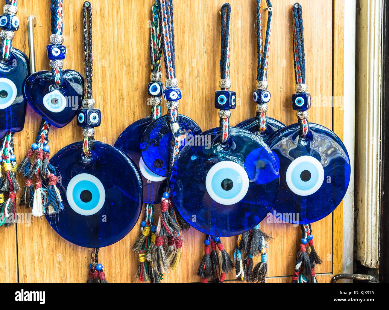 Traditional Turkish Souvenir Evil Eye beards, the blue eye also known as  Evil eye charms Stock Photo - Alamy