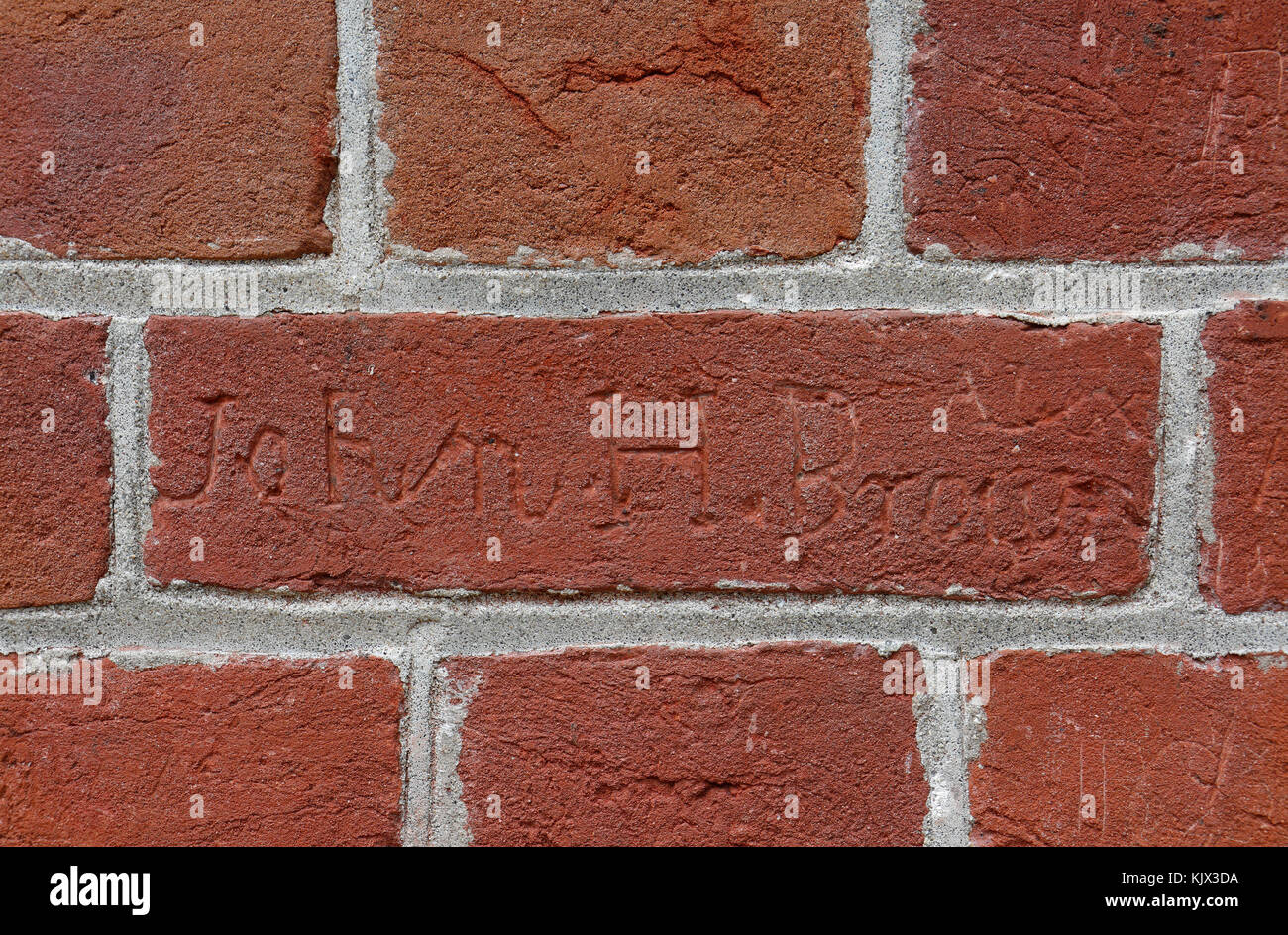 Engravings on the brickwork of Washington's family tomb, Mount