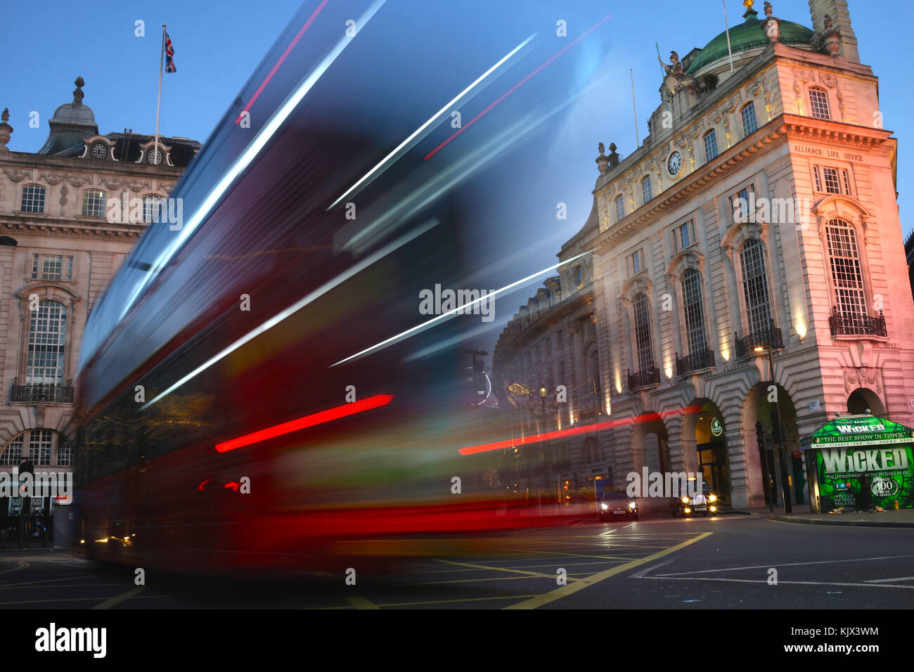London Bus at Piccadilly Circus, London, UK Stock Photo