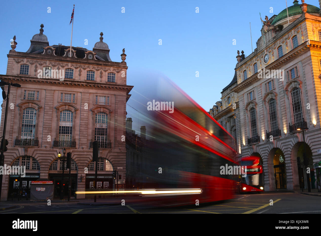 London Bus at Piccadilly Circus, London, UK Stock Photo