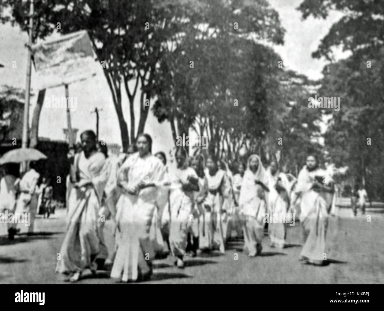 March to Shaheed Minar on 21 February 1953 at Dhaka University Stock Photo
