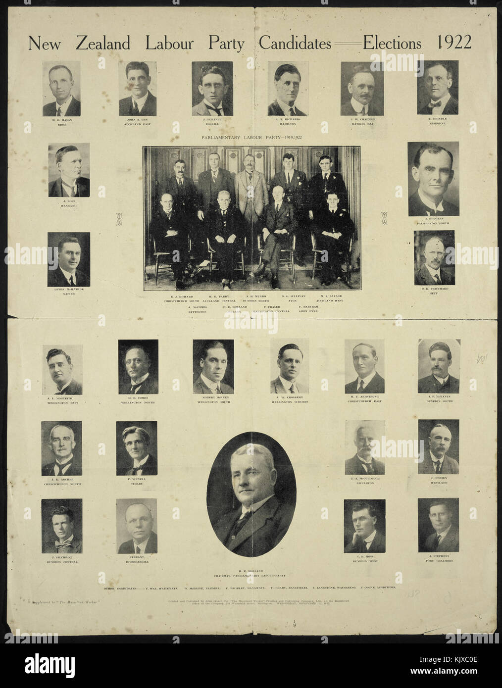 New Zealand Labour Party election candidates, 1922 Stock Photo Alamy