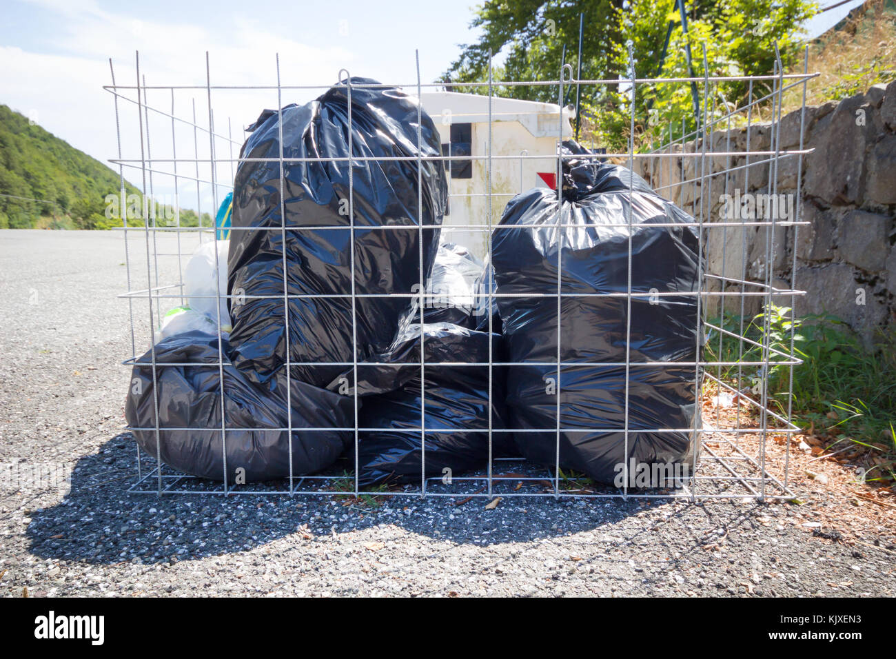 Black garbage bag garbage dump, bin,trash, garbage, rubbish, plastic