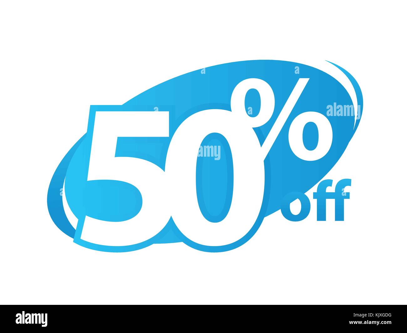 bold fifty percent off sign, icon design, isolated on white background. Stock Vector