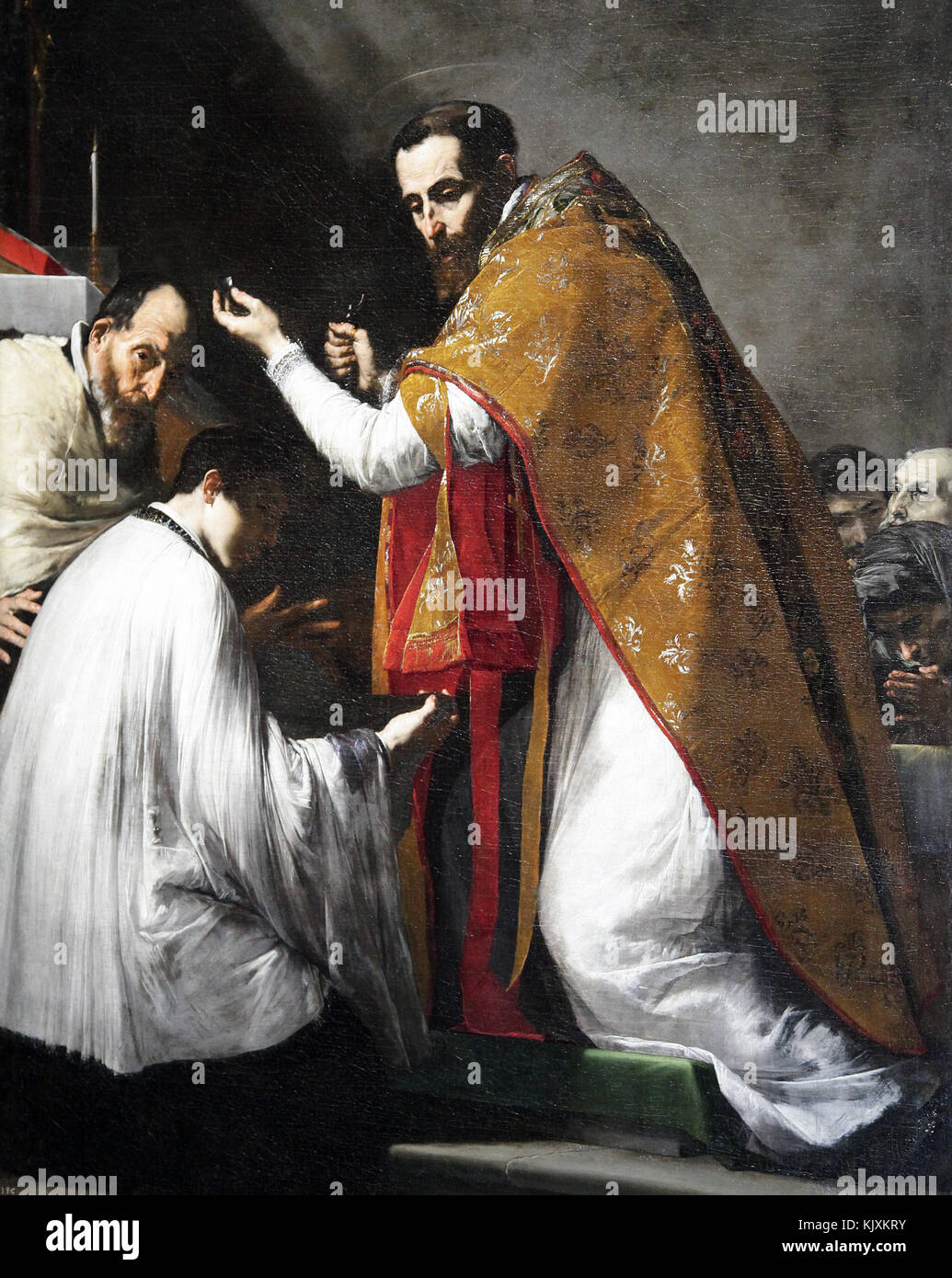 painting of The Miracle of Saint Donatus of Arezzo 1652. by Spanish painter Jusepe de Ribera 1591-1652 Stock Photo
