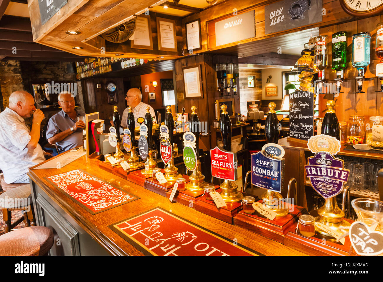England, Cornwall, Pub Beer Pump Handles Stock Photo Alamy