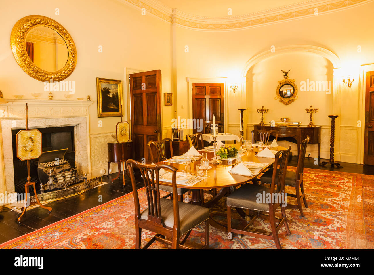 England, Devon, Galmpton, Agatha Christie's Holiday Home Greenway, The Dining Room Stock Photo