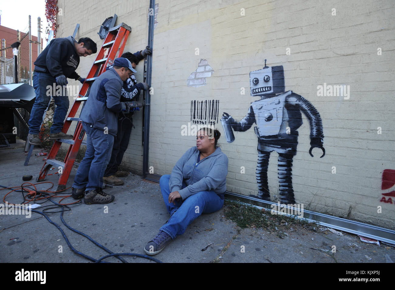 New York Ny October 28 The Latest Work From Street Artist