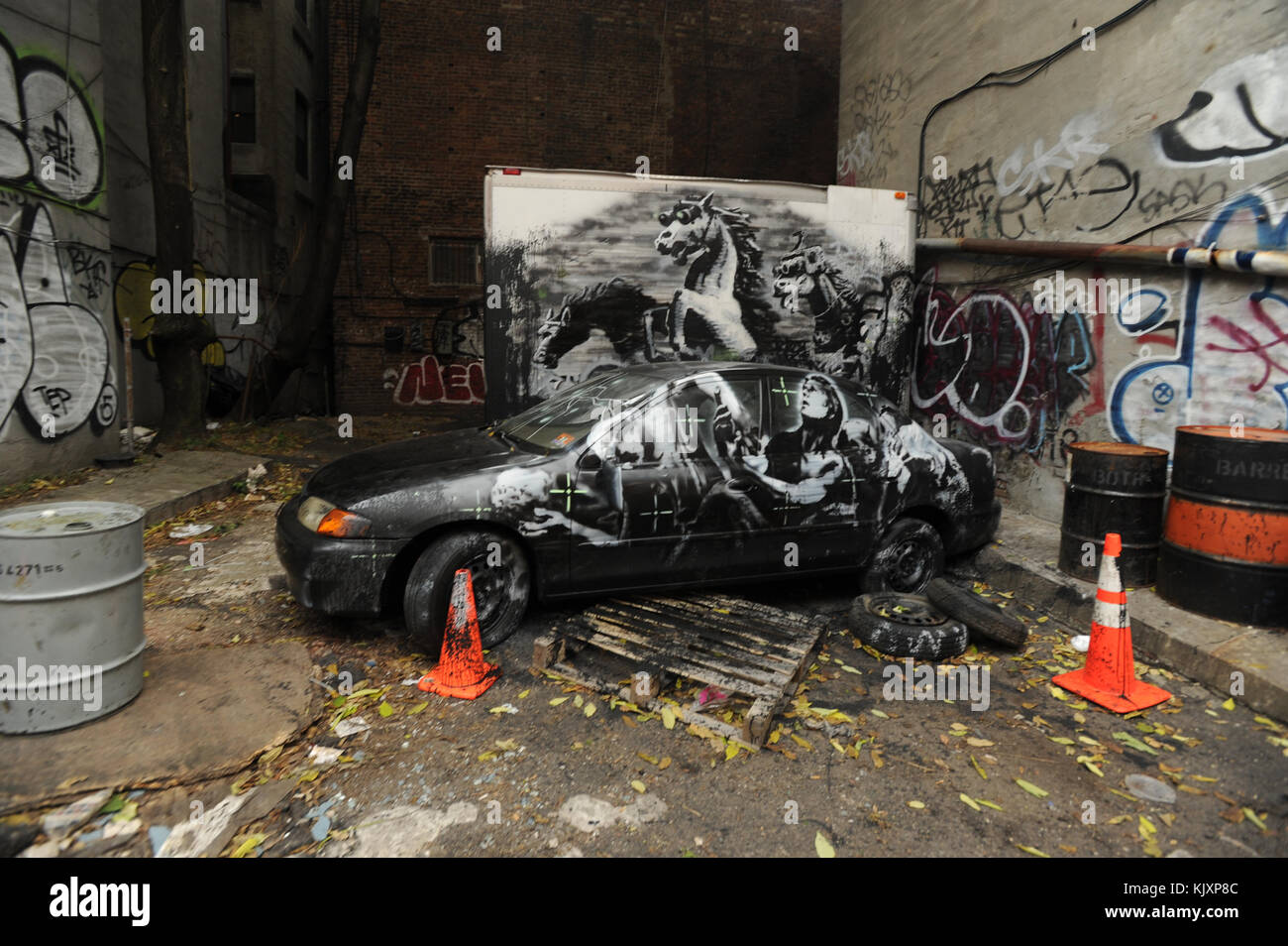 New York Ny October 13 The Latest Work From Street Artist