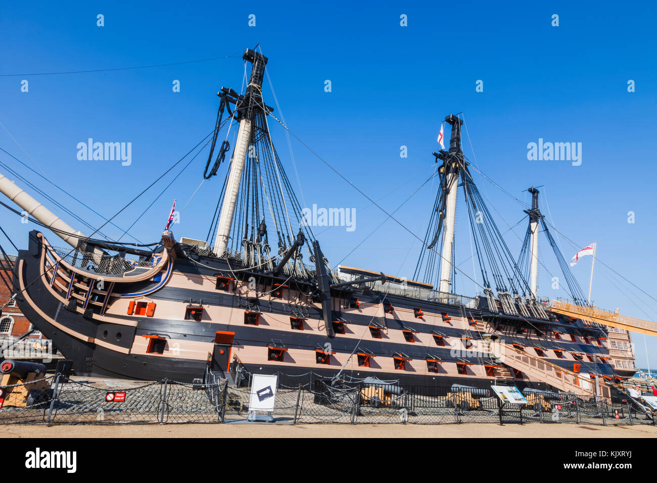 England, Hampshire, Portsmouth, Portsmouth Historic Dockyard, HMS Victory Stock Photo