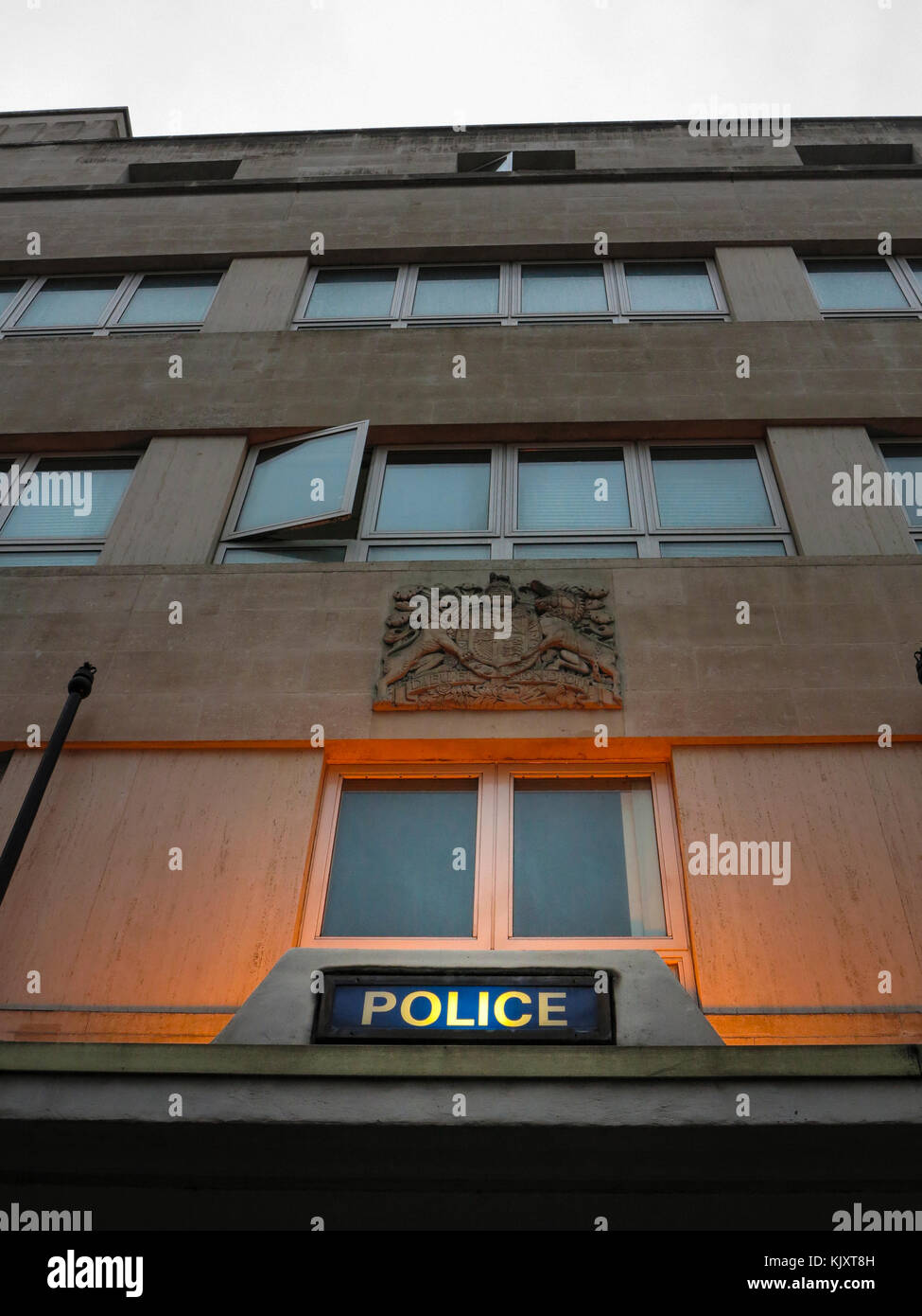 A police station in Saville Row, Central London Stock Photo