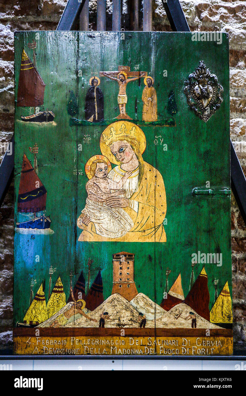 Italy Emilia Romagna Cervia: Salt Museum:   Madonna  of Sallin Wolkers Stock Photo