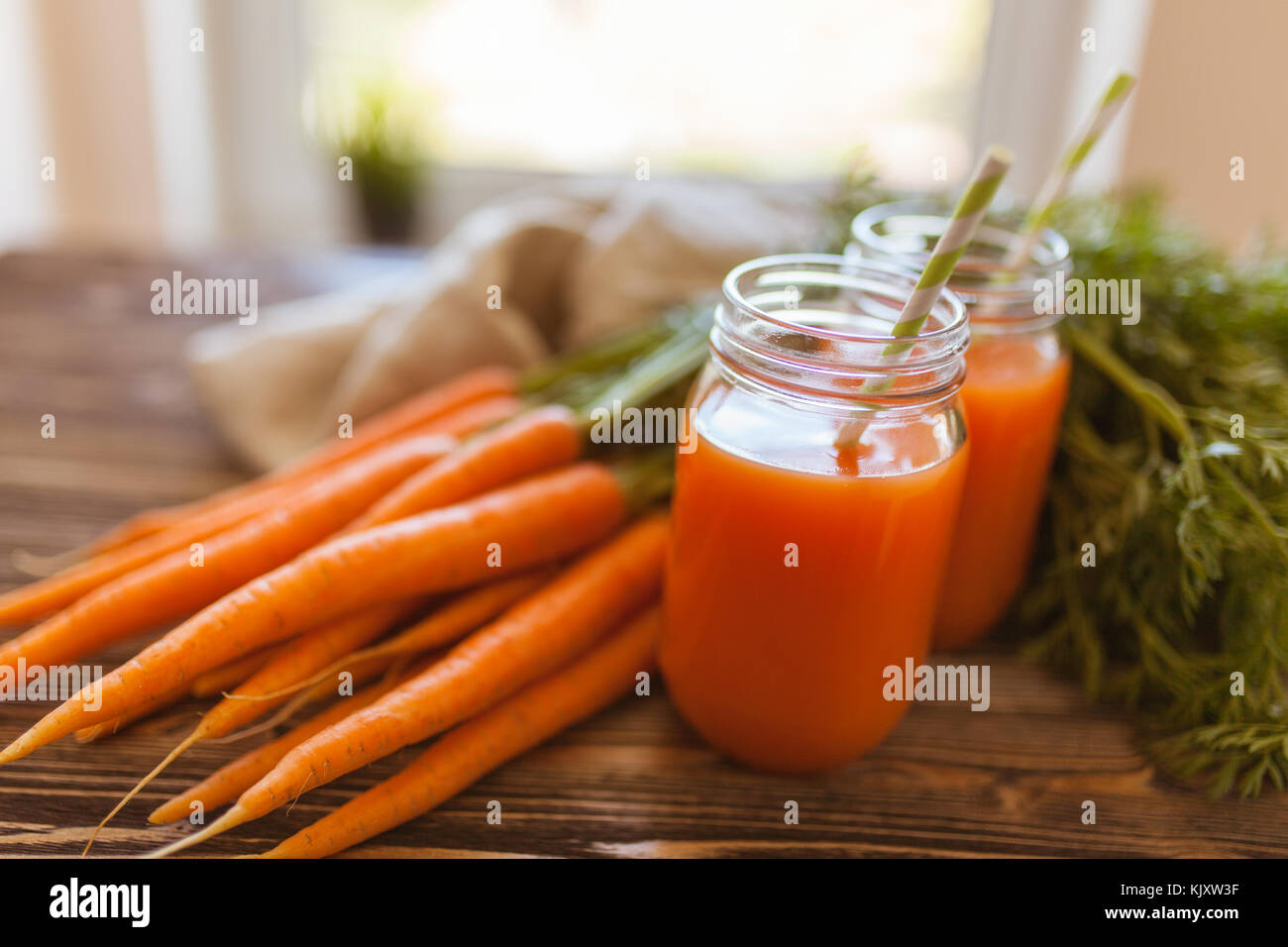 Fresh organic carrot juice Stock Photo Alamy