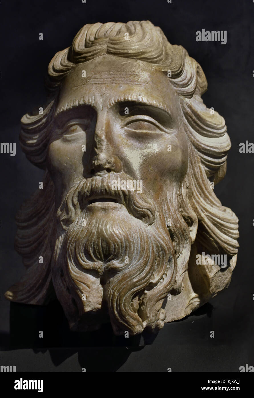 Florentine artist, Baptist's head, in the baptistery, 1300-50 Duomo, di Firenze ( The Cattedrale di Santa Maria del Fiore of Florence - Cathedral of Saint Mary of the Flower  1336 ) Museo dell'Opera del Duomo Florence Italy Italian. Stock Photo