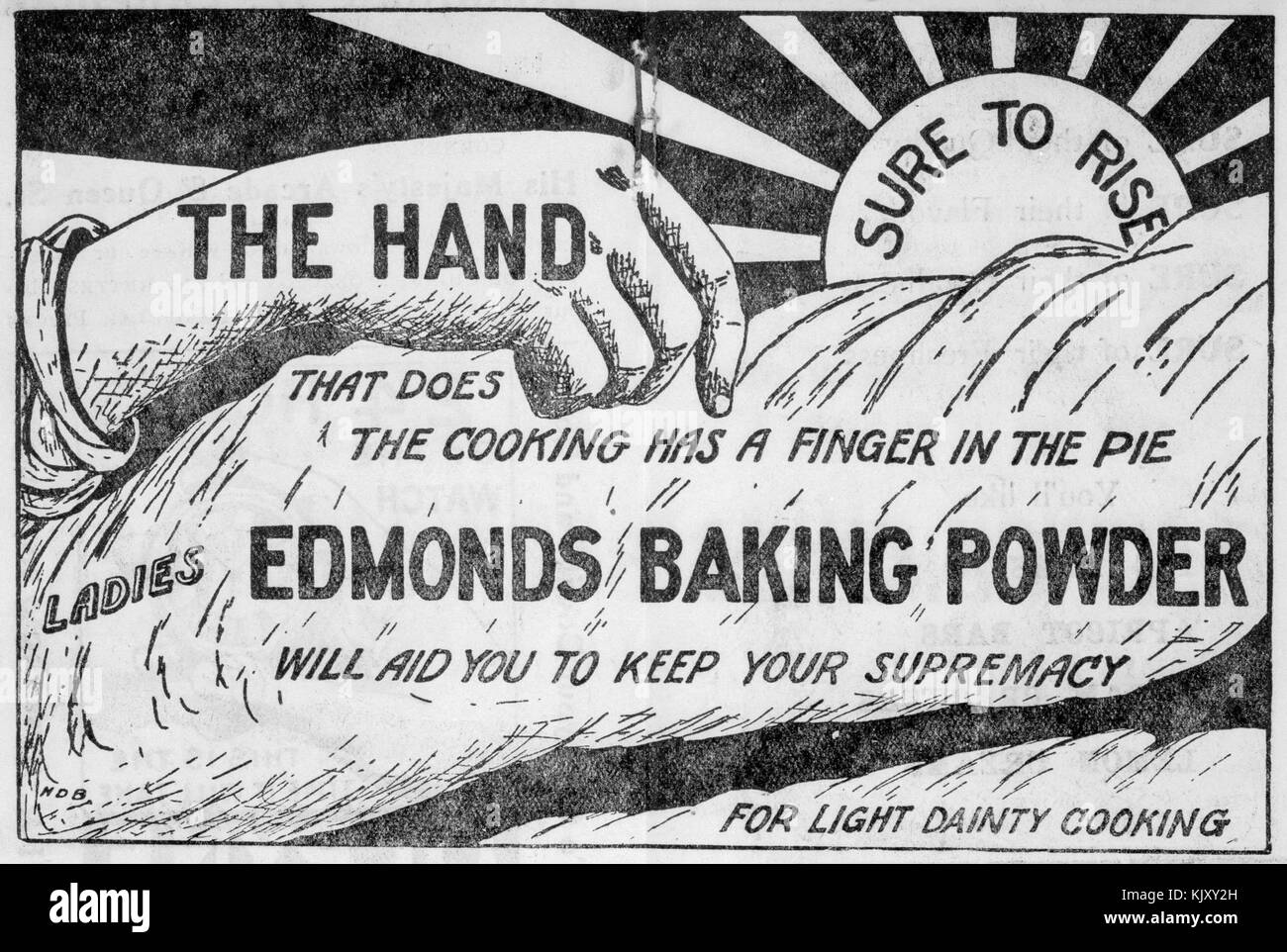 An advertisement for Edmonds Baking Powder from 1907, highlighting the ...