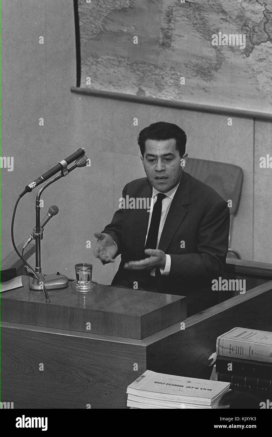 Moshe Bejski at the Eichmann Trial in 1961 Stock Photo