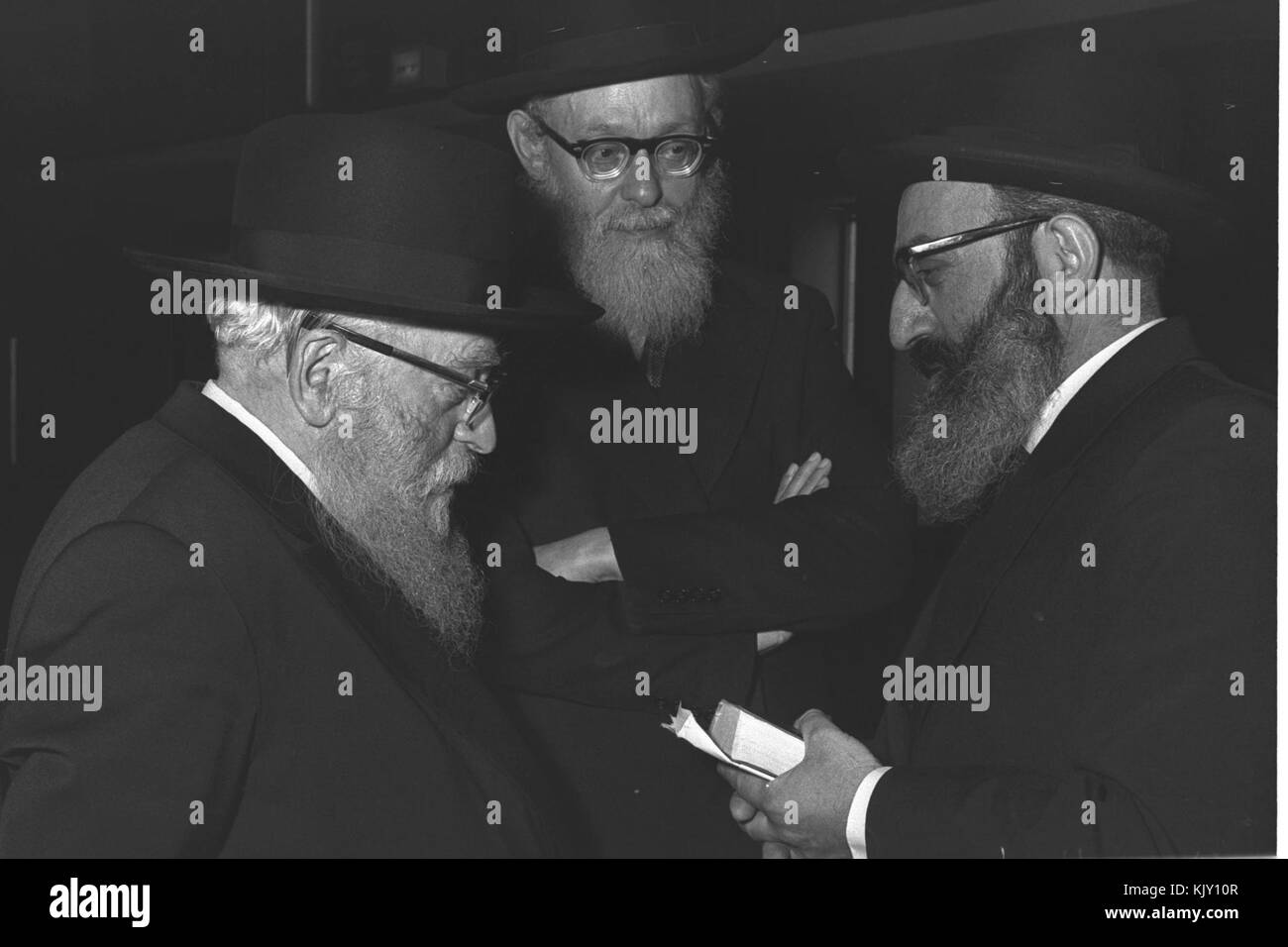 Yehuda Unterman and Shlomo Goren 1964 Stock Photo