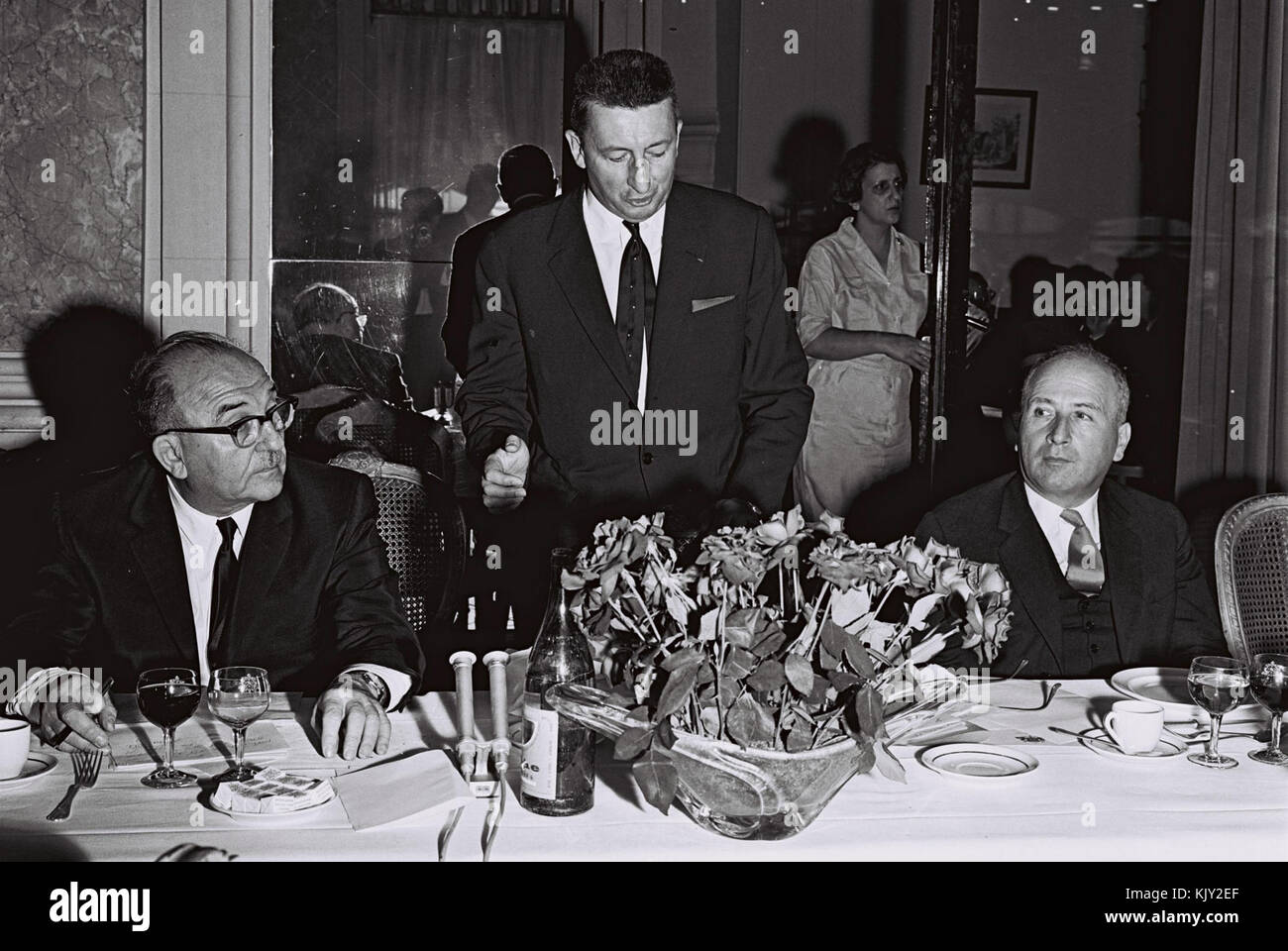 Levi Eshkol and Ambassador Eytan 1964 Stock Photo