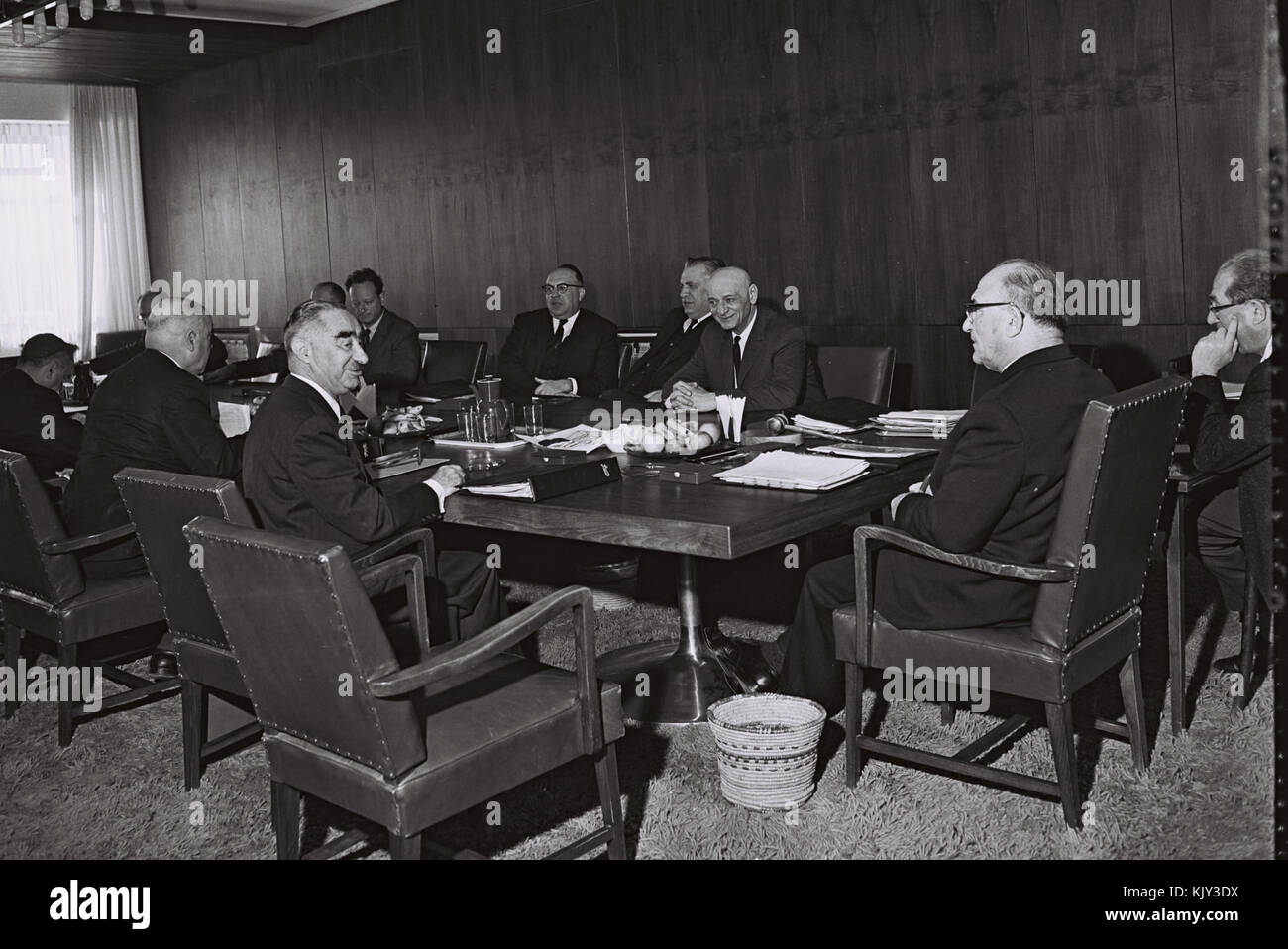 First cabinet with Eshkol 1964 Stock Photo