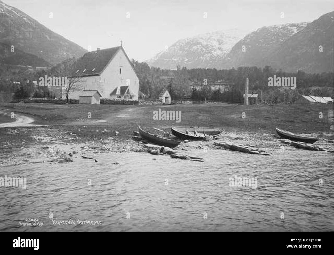 Kinsarvik kyrkje Wilse Stock Photo