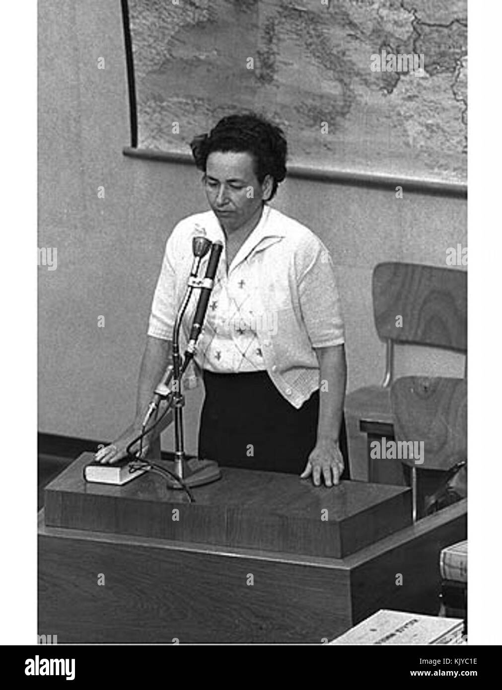 Hella Rufeisen Schuepper testifying at the trial of Adolf Eichmann in 1961 Stock Photo