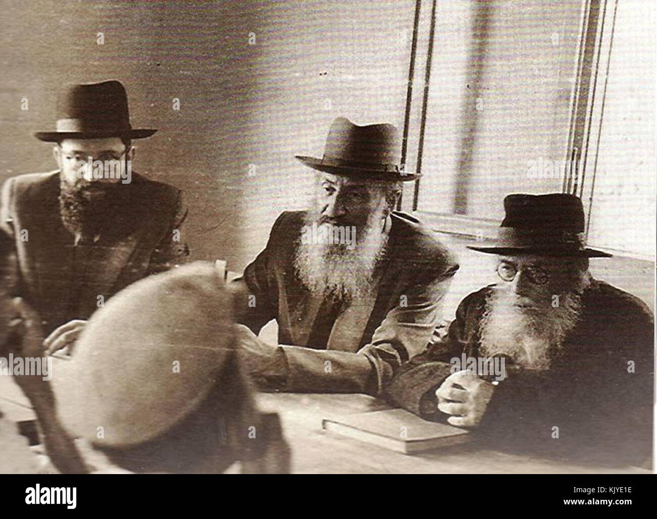Chazon Ish Examines Students with Rabbi Shmuel Rozovsky Stock Photo